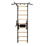 BenchK 722 Swedish Ladder Wall Bar with Fixed 6-Grip Pull-Up Bar & Dip Bar view 2