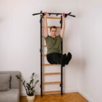 BenchK 722 Swedish Ladder Wall Bar with Fixed 6-Grip Pull-Up Bar & Dip Bar view 4