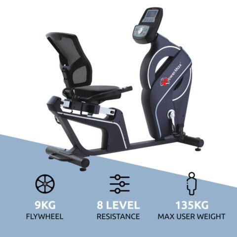 PowerMax BR-900 Commercial Recumbent Bike with 9 kg Flywheel