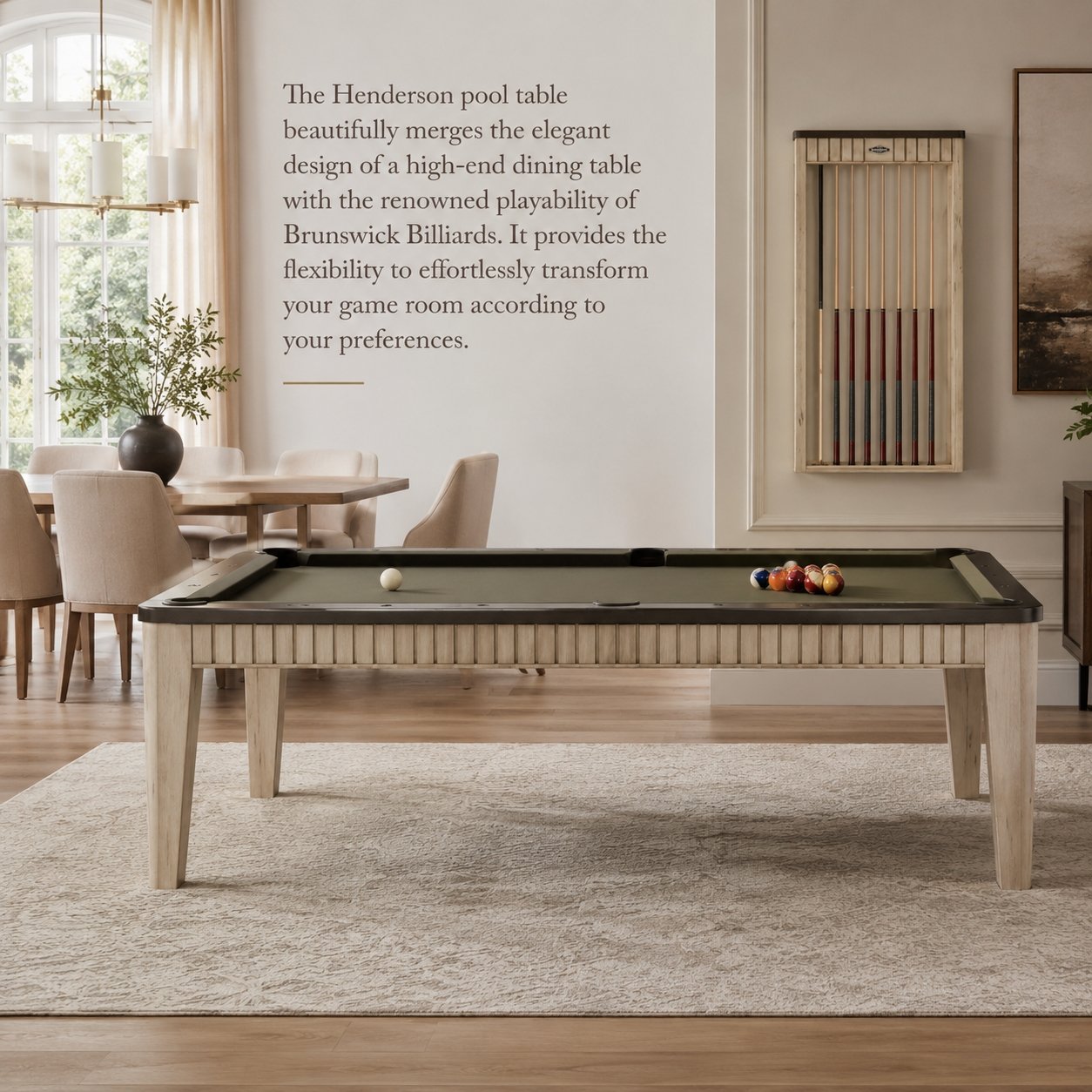 Brunswick Henderson Billiard Table with Cue Rack 8FT BR28682811351 view 2