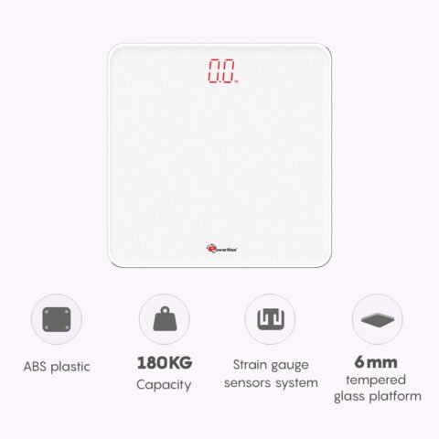 PowerMax BSD-5 Glass Digital Scale with LED Backlight