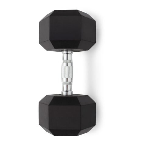 TA Sport Black Rubber Hex Dumbbell DB014 ( 2.5 kg Up to 50 kg)