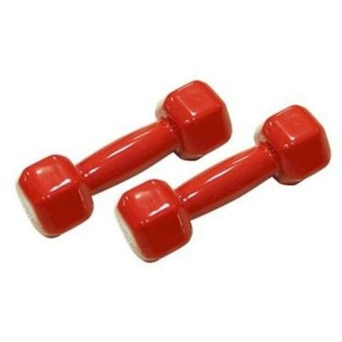 TA Sport Hex Vinyl Dipping Dumbbell DB2121 Red 7 kg × 2