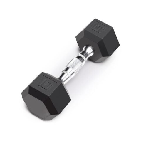TA Sport Db6101 Rubber Hex Dumbbell 10Lbs Black