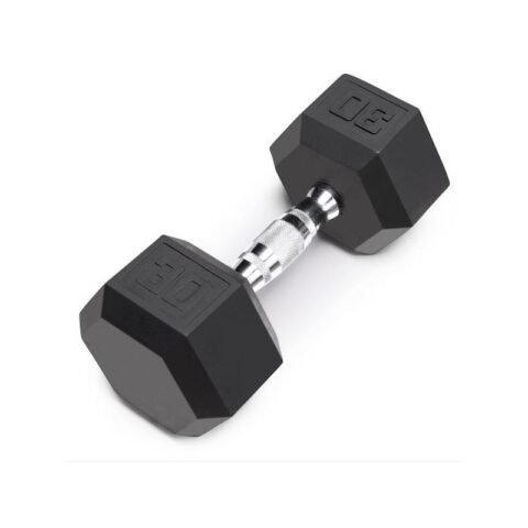 TA Sport Db6101 Rubber Hex Dumbbell 30Lbs Black