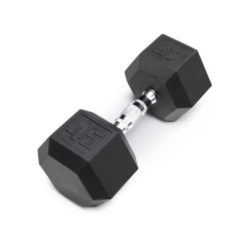 TA Sport Db6101 Rubber Hex Dumbbell 45Lbs Black