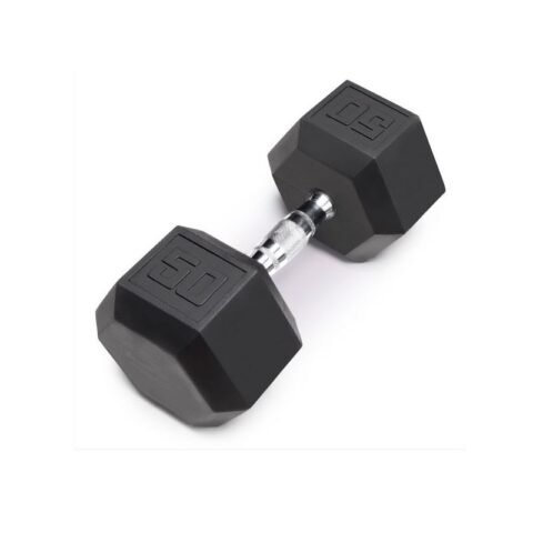 TA Sport Rubber Hex Dumbbell 50LB DB6101