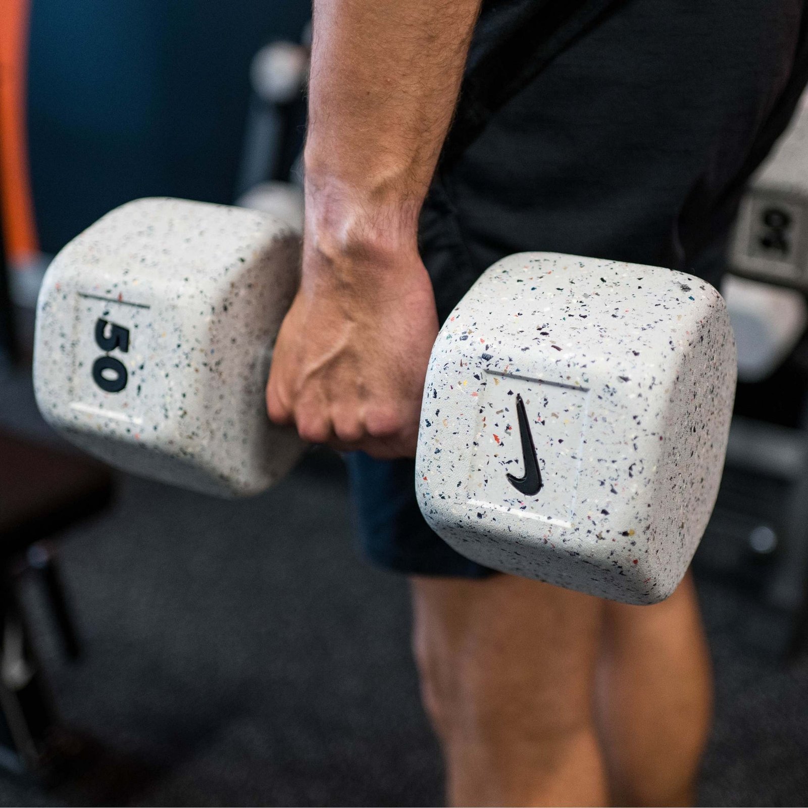 Nike Strength Heavy-Duty Grind Hex Dumbbells Wolf Grey Pair view 3