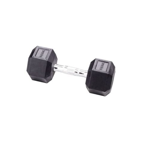 York Round Rubber Dumbbell DZLG12 35 kg Black