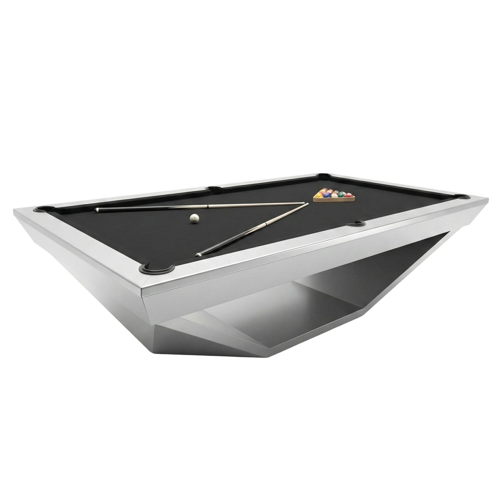 Emarald Rhino Modern Billiard Table with Geometric Base