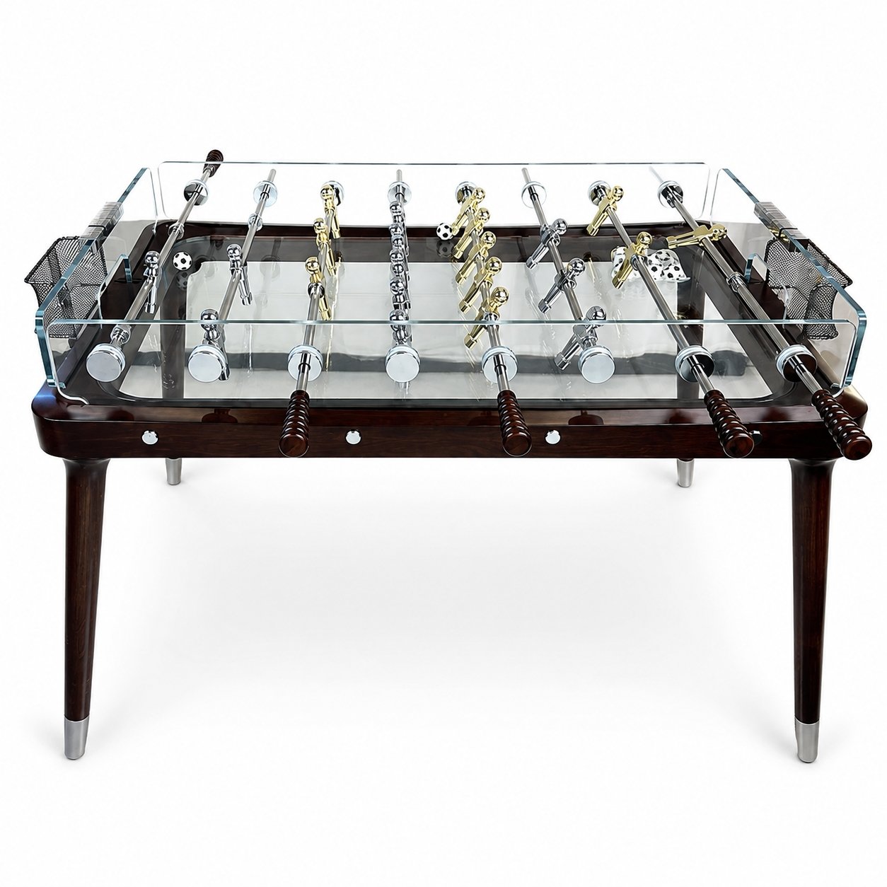 Emarald Topaz Glass & Wood Modern Foosball Table with Transparent Design ETOPAZ-GFBT view 3