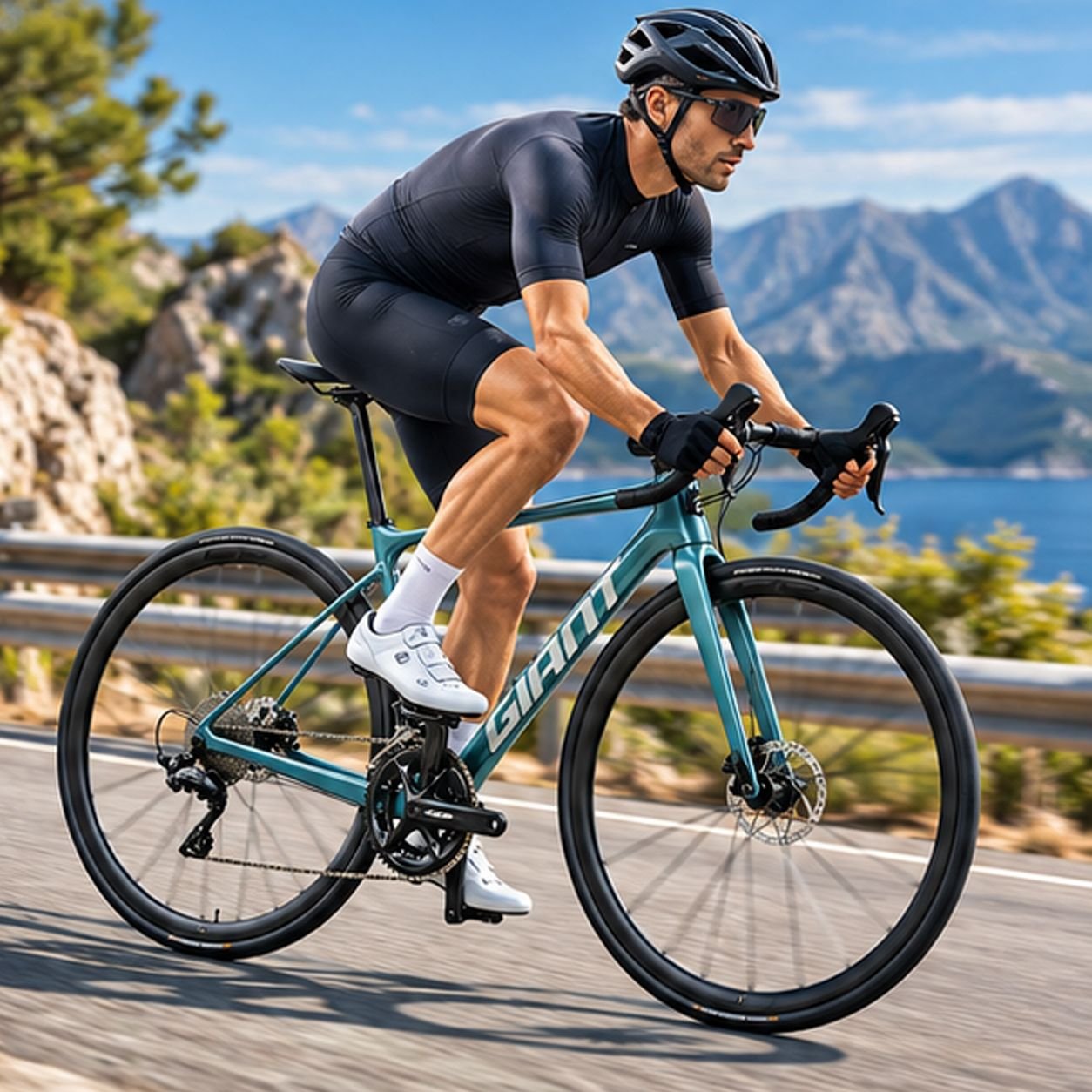 GIANT Defy Advanced 2 Shimano 105 Road Bike Tidal Green view 4