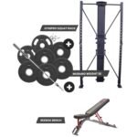 Gympro Foldable Wall Rack with Reebok Bench & Anvil 100kg Set GP-MR-RK-COM