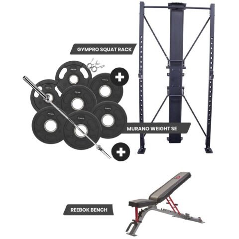 Gympro Foldable Wall Rack with Reebok Bench & Anvil 100kg Set GP-MR-RK-COM