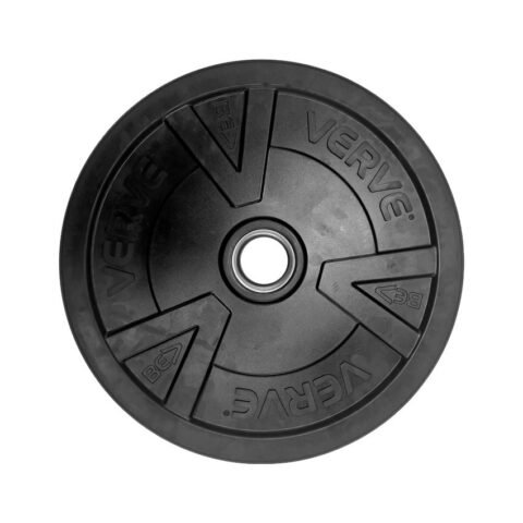 Verve Black Rubber Bumper Plate IR91030B – Durable Olympic Weight Plate for Strength Training, Weightlifting & CrossFit