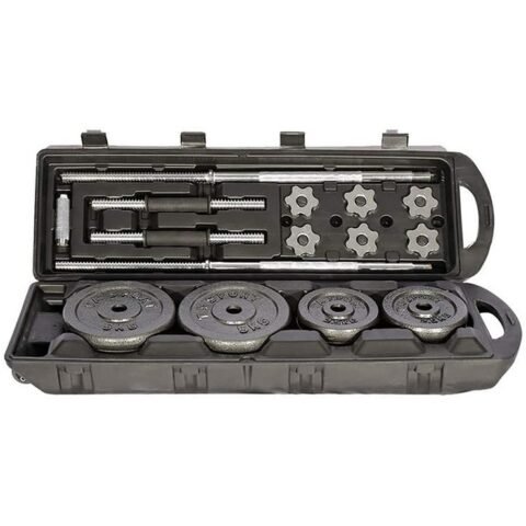 TA Sport Black Barbell and Dumbbell Set with Carry Case 50 Kg JYP50