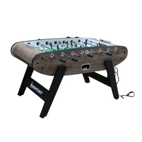 Knight Shot ST132 Home Use Foosball Table with Blue Led Light Natural Darkwood KS-ST132-NDW