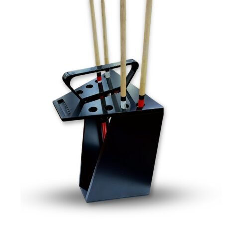 Knight Shot Cue Stand Matte Black 8-Cue Holder with Triangle Storage