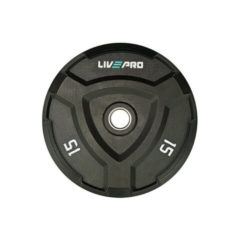 LiveUp Rubber Bumper Plate 15 kg LP8022-15 Black