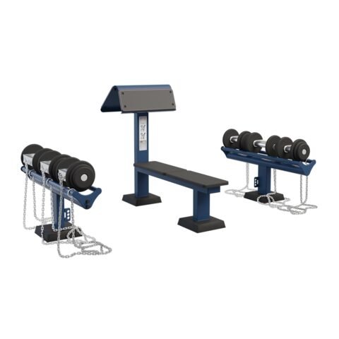 Street Barbell Light Dumbbell and Bench Set Flat & Preacher Weight Training MB-7-33
