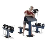 Street Barbell Light Dumbbell and Bench Set Flat & Preacher Weight Training MB-7-33 view 4