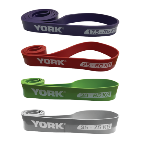 York Resistance Band Power 4 Pcs (min 20-35 kg/MAX 45-75 kg) Set Asst 80509