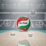 Molten PU Leather Laminated White Volleyball Red/Green Size 5 MLT-V5M4500 view 4