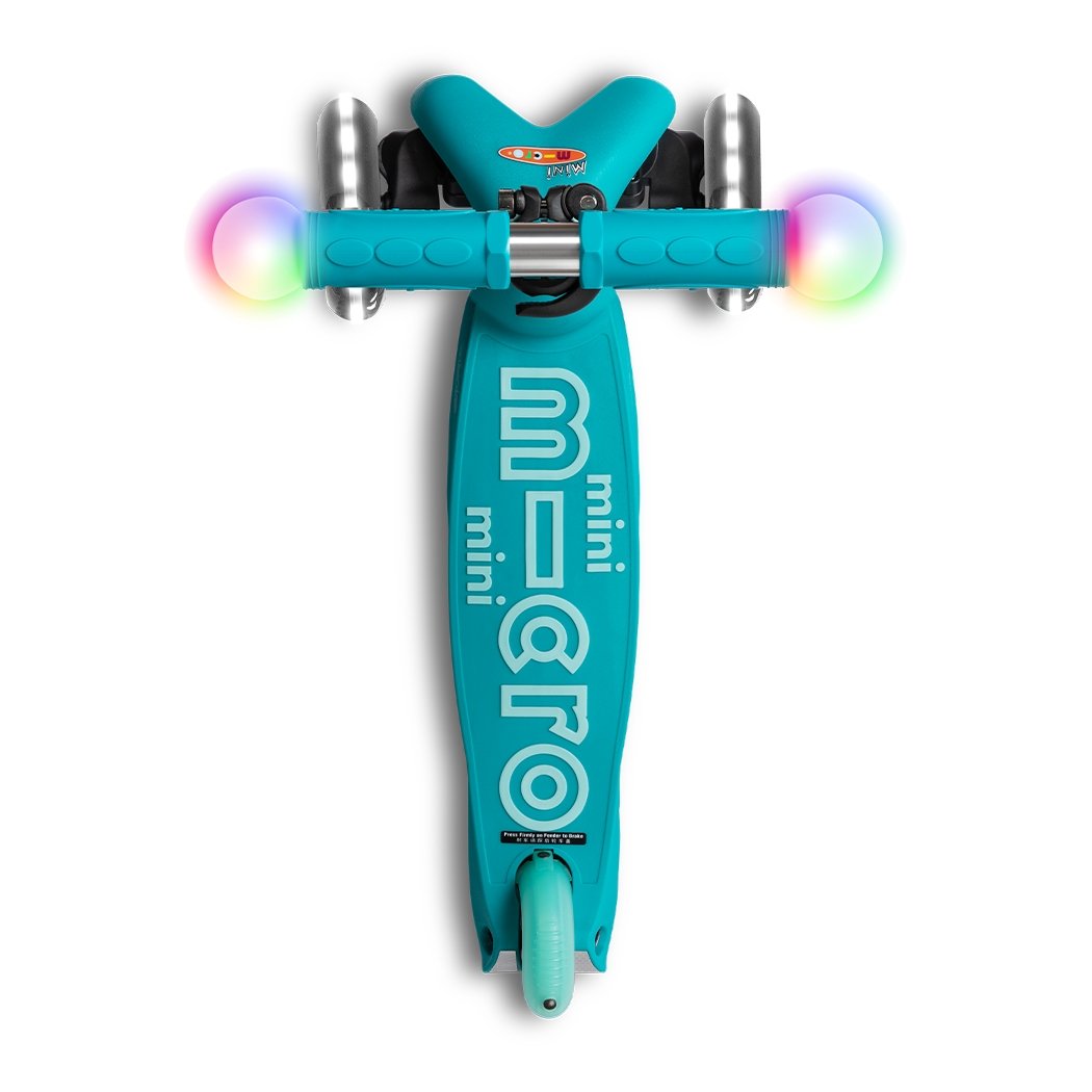 Micro Mini Deluxe Magic LED Kids Scooter Aqua MMD131 view 3