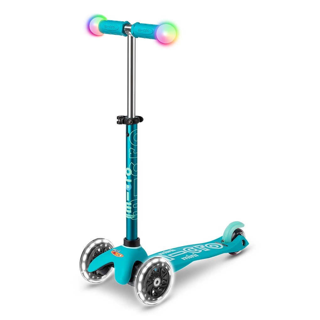 Micro Mini Deluxe Magic LED Kids Scooter Aqua MMD131