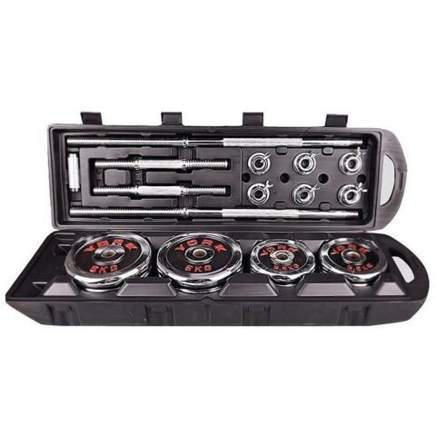 York Fitness Adjustable Chrome Barbel Dumbbell Set 50 Kg Chrome
