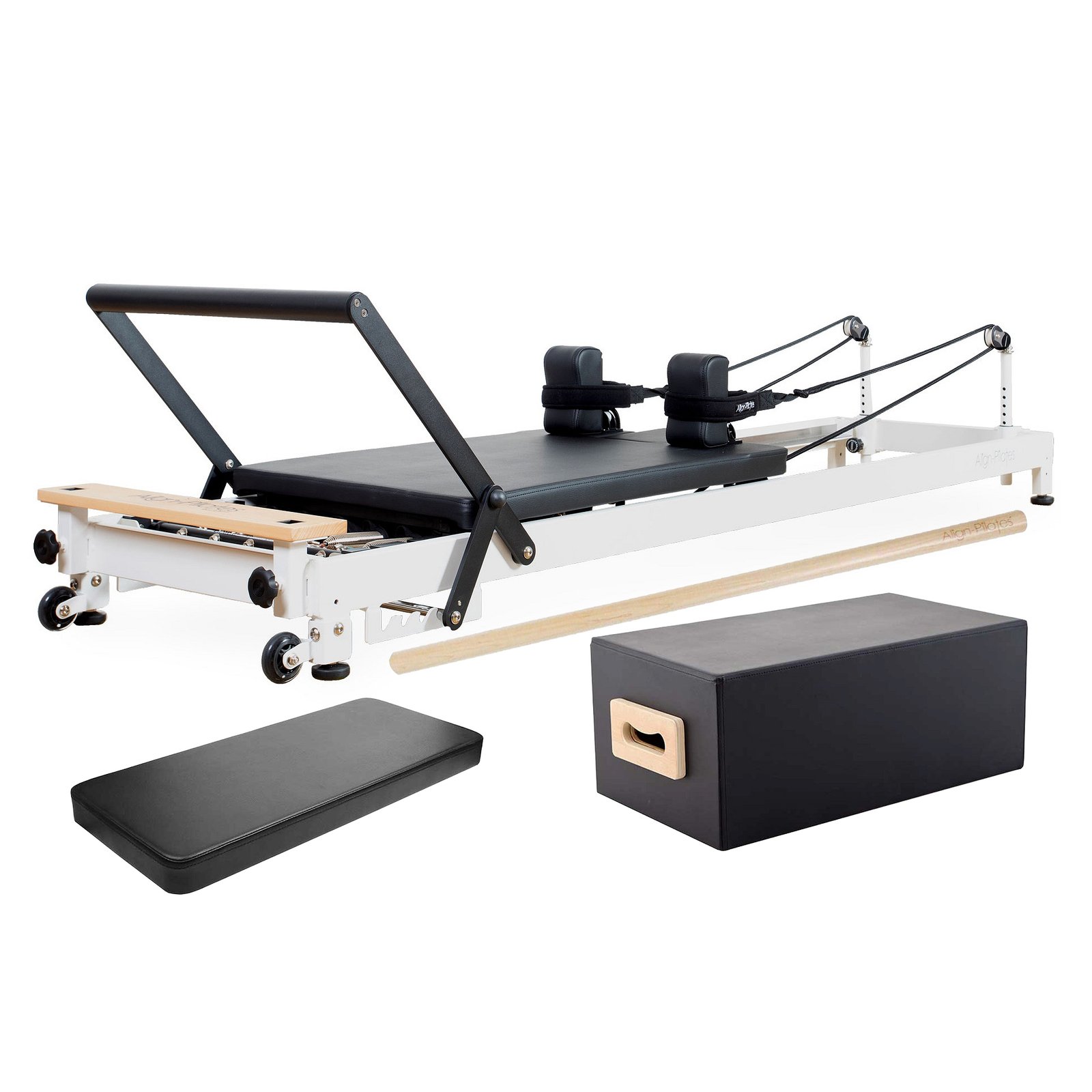 Align-Pilates R8-Pro Light Commercial/Home Pilates Reformer White Bundle