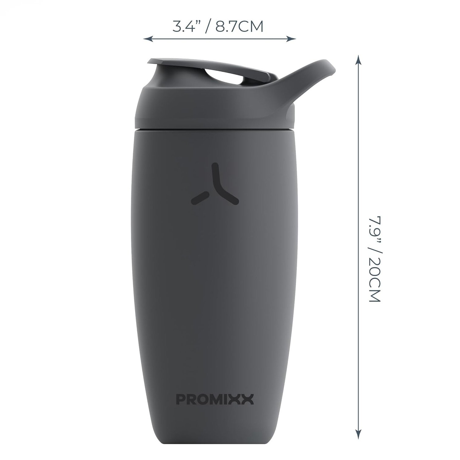 Promixx Pursuit Insulated Stainless Steel Shaker Bottle Graphite Gray 18 Oz view 2