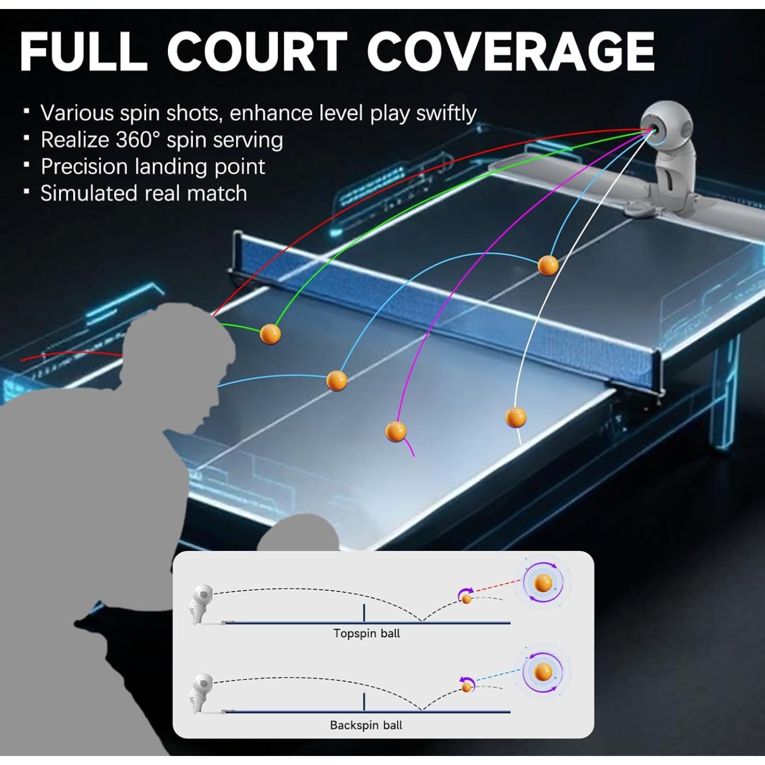 Pusun Dora Pro Table Tennis Robot view 3