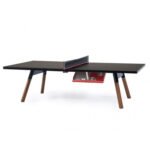 RS Barcelona You and Me Standard Indoor Outdoor Ping Pong Table Iroko Wood Legs Black RS-PP-WBLK
