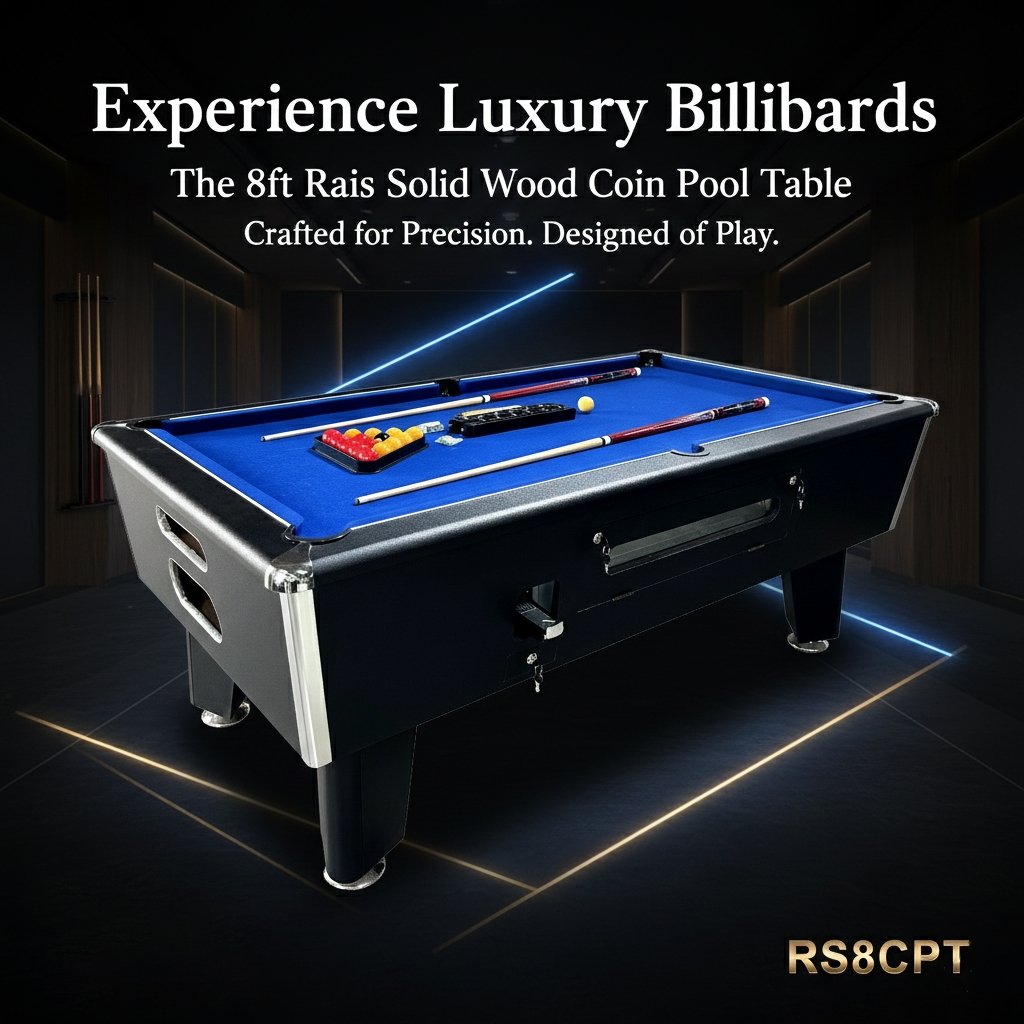 Rais Solid Wood Coin-Operated Pool Table 8FT RS8CPT view 4