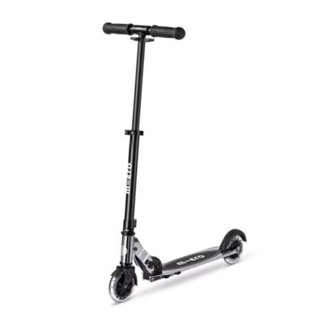 Micro Sprite LED Scooter Silver Chrome Foldable Kick Scooter with Light-Up Wheels for Kids (Ages 5+) SA0295