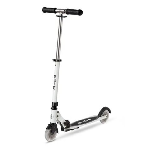 Micro Sprite Glow LED Scooter White Foldable Kick Scooter with Light-Up Wheels (Ages 5+) SA0296