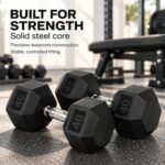 Axox Fitness Hex Rubber Dumbbell Bundle Pair 5 LB 50 LB (2.5 Kg 22.5 Kg) TA-IR92022-BUN view 3