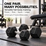 Axox Fitness Hex Rubber Dumbbell Bundle Pair 5 LB 50 LB (2.5 Kg 22.5 Kg) TA-IR92022-BUN view 4