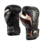 Venum Elite Evo Boxing Gloves Black/Gold/Red view 3