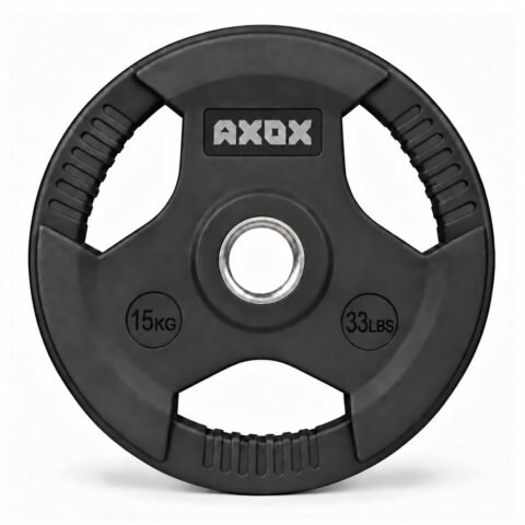 Axox Fitness 3-Grip Rubber Weight Plate 15 Kg With PVC Label W02AC023-15K