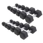 Axox Fitness Rubber Coated Hex Dumbbell Full Set 2.5-50 Kg W03CB015-2-5-0