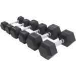 Axox Fitness Rubber Coated Hex Dumbbell Full Set 2.5-50 Kg W03CB015-2-5-0 view 2