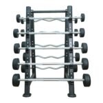 Axox Fitness Fixed Straight & Curl Barbell Set 10-30 kg with Storage Rack Bundle view 2