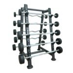 Axox Fitness Fixed Straight & Curl Barbell Set 10-30 kg with Storage Rack Bundle
