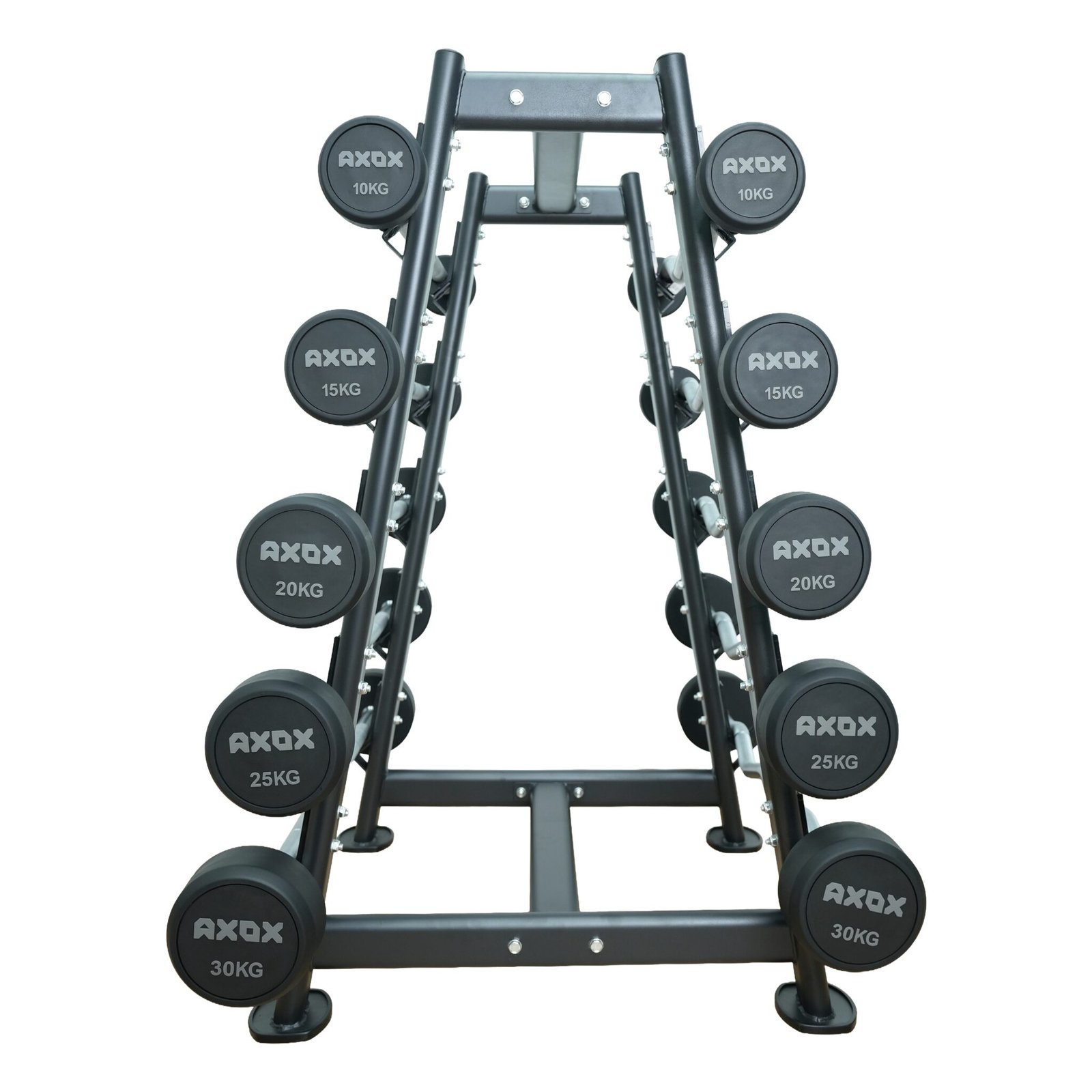 Axox Fitness Fixed Straight & Curl Barbell Set 10-30 kg with Storage Rack Bundle view 3