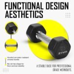 Ziva Performance Hexagon Rubber Dumbbell Grey 12.5 kg view 2