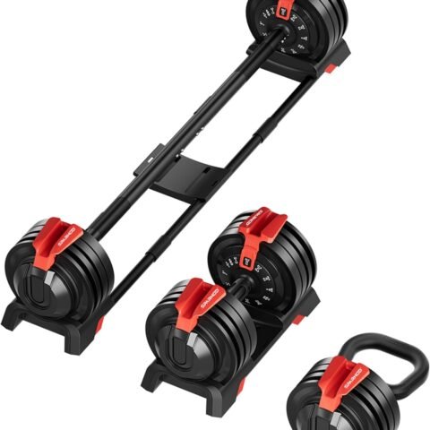 Body Strong Fitness SAD-25 Adjustable 3-in-1 Dumbbell Set, 3-24kg