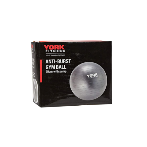 York Anti-Burst Gym Ball 75CM Grey 422C With Pump