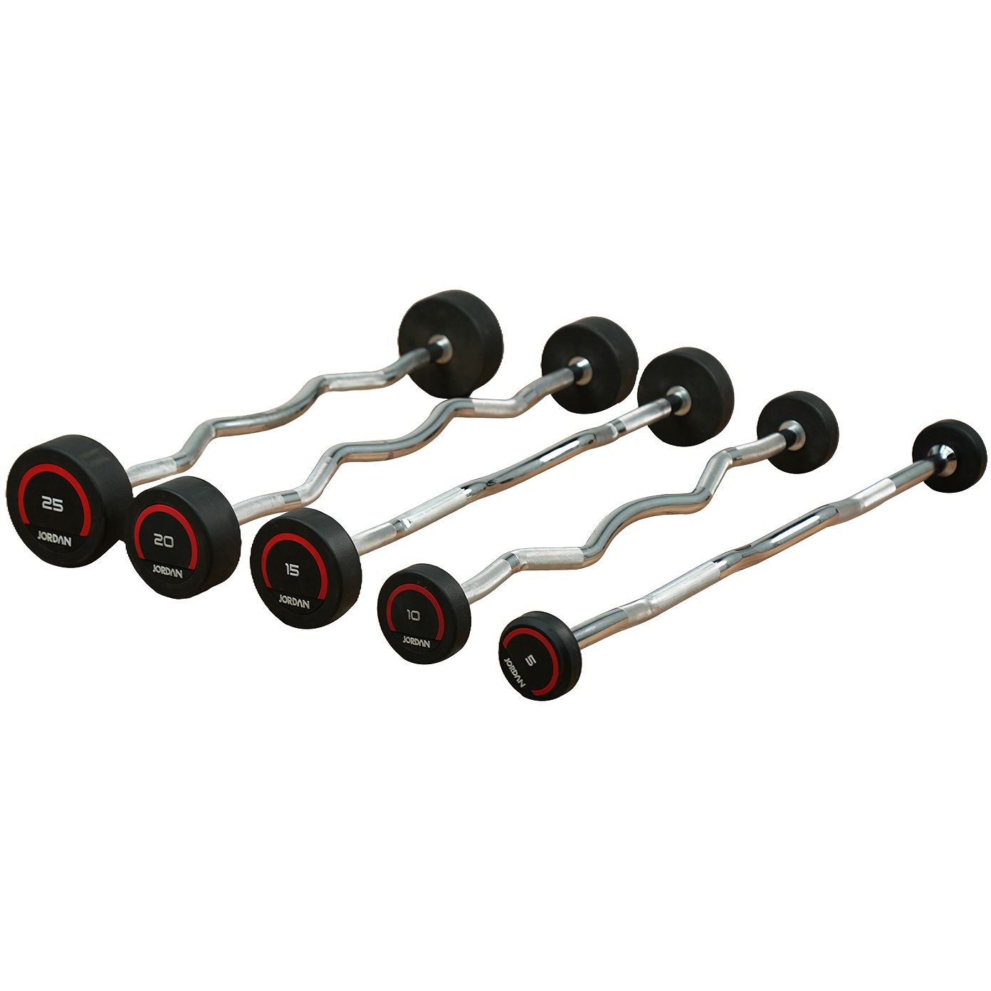 Jordan Premium Urethane Straight and Curl Barbell Set JD-CL-ST